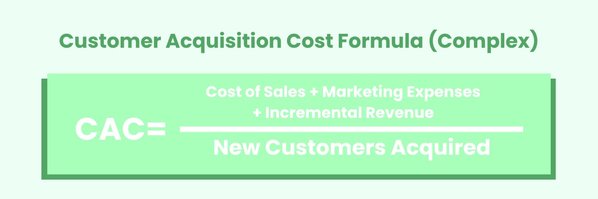 complex customer acquisition cost calculation formula
